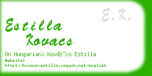 estilla kovacs business card